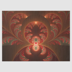 Luminous abstract modern orange red Fractal Tissue Paper
