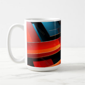 Luminous Abstract Ribbon Waves Coffee Mug