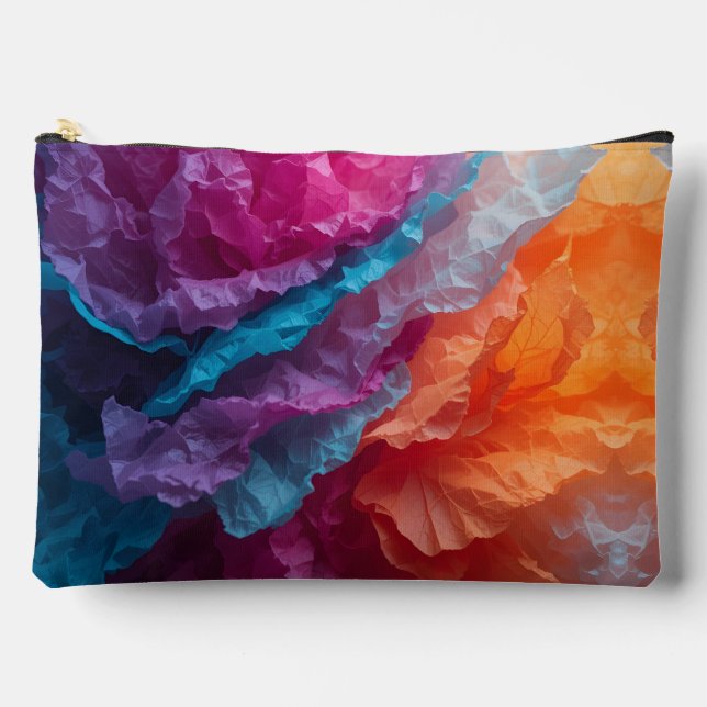 Luminous Abstract Tissue Paper Layers Accessory Pouch (Front)