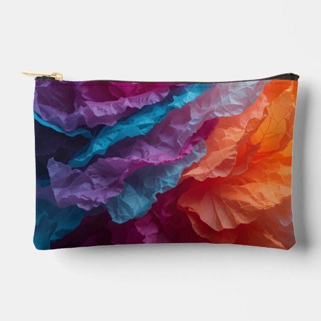 Luminous Abstract Tissue Paper Layers Accessory Pouch (Front)
