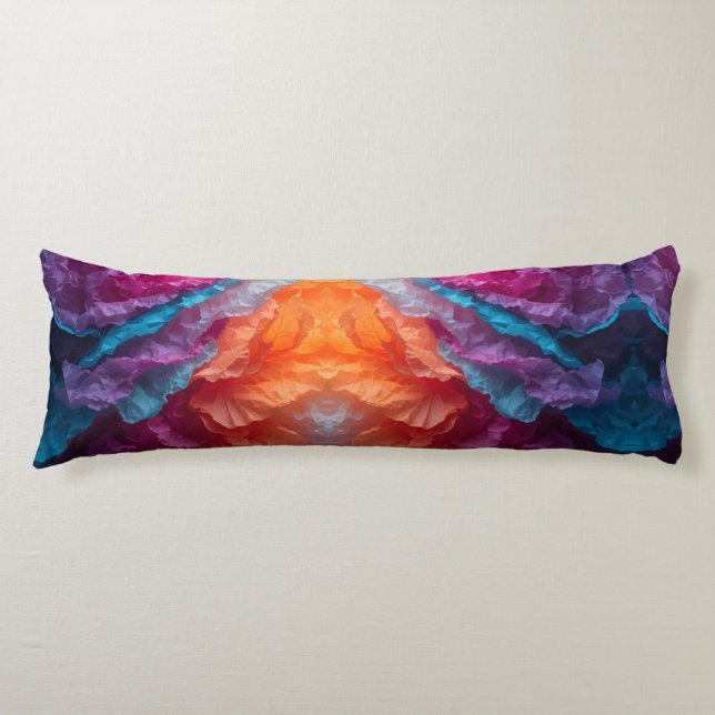 Luminous Abstract Tissue Paper Layers Body Cushion (Front)