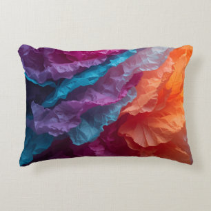 Luminous Abstract Tissue Paper Layers Decorative Cushion