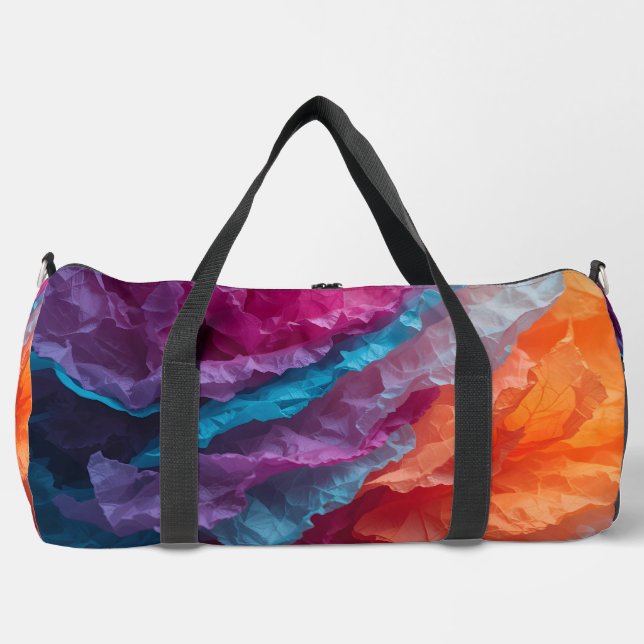 Luminous Abstract Tissue Paper Layers Duffle Bag (Front)