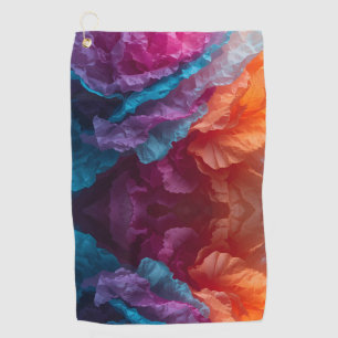 Luminous Abstract Tissue Paper Layers Golf Towel