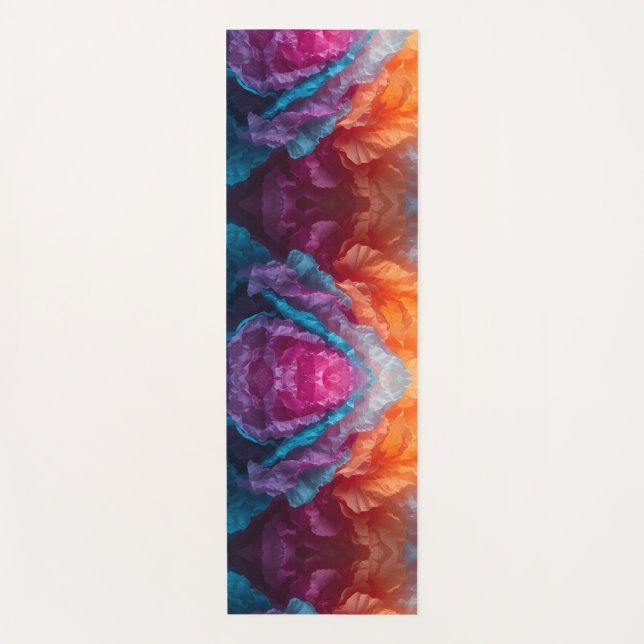 Luminous Abstract Tissue Paper Layers Yoga Mat (Front)