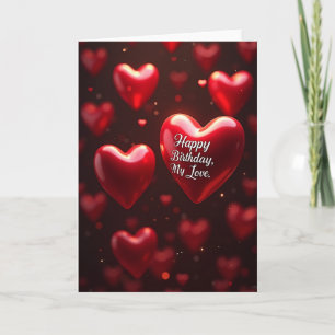 Luminous Birthday Hearts Card
