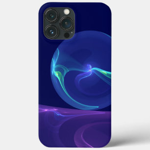 Luminous Blue Purple Dream Abstract Fractal Art iPhone 13 Pro Max Case