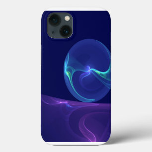 Luminous Blue Purple Dream Abstract Fractal Art iPhone 13 Case