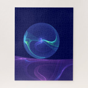 Luminous Blue Purple Dream Abstract Fractal Art Jigsaw Puzzle