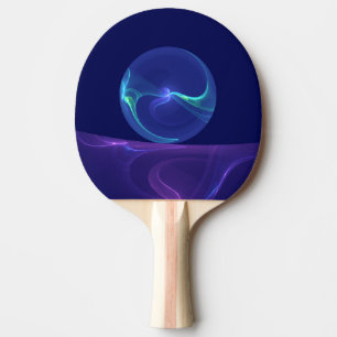 Luminous Blue Purple Dream Abstract Fractal Art Ping Pong Paddle