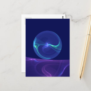 Luminous Blue Purple Dream Abstract Fractal Art Postcard