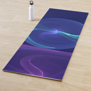 Luminous Blue Purple Dream Abstract Fractal Art Yoga Mat