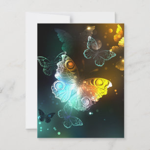 Luminous Butterfly and Night butterflies Advice Card