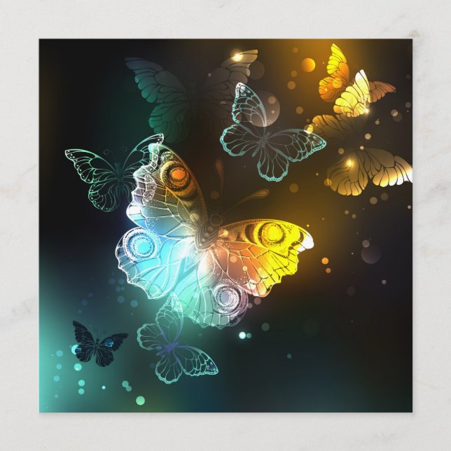 Luminous Butterfly and Night butterflies Advice Card (Front)