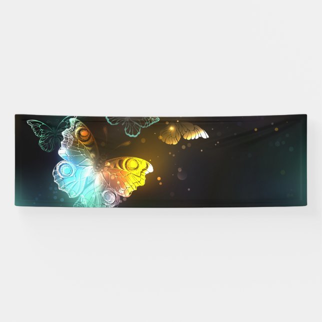 Luminous Butterfly and Night butterflies Banner (Horizontal)