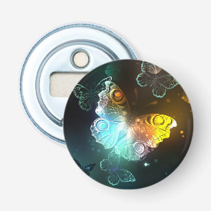Luminous Butterfly and Night butterflies Bottle Opener