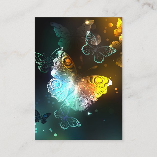 Luminous Butterfly and Night butterflies Business Card (Front)