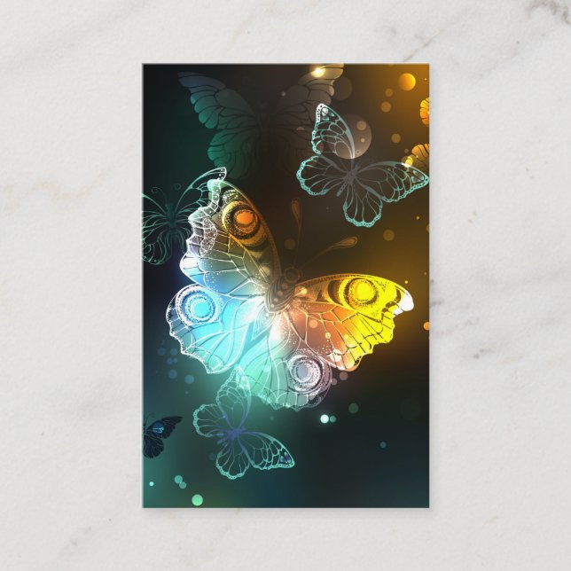 Luminous Butterfly and Night butterflies Business Card (Front)