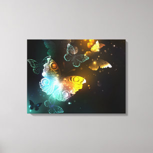 Luminous Butterfly and Night butterflies Canvas Print