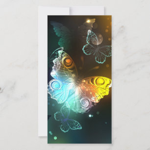 Luminous Butterfly and Night butterflies Card