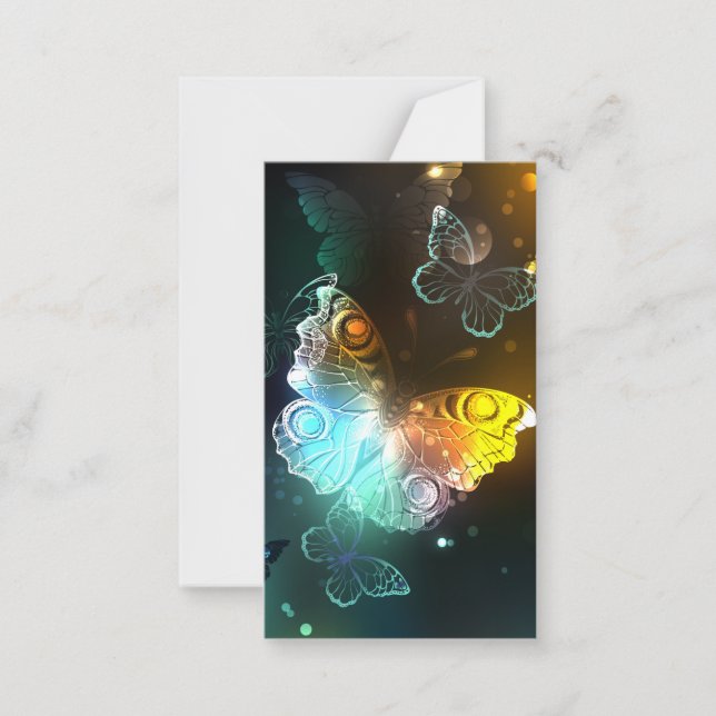 Luminous Butterfly and Night butterflies Card (Front)