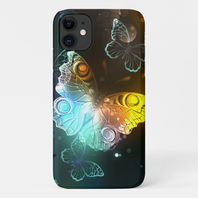 Luminous Butterfly and Night butterflies Case-Mate iPhone Case (Back)