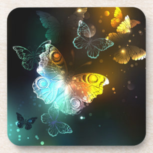Luminous Butterfly and Night butterflies Coaster