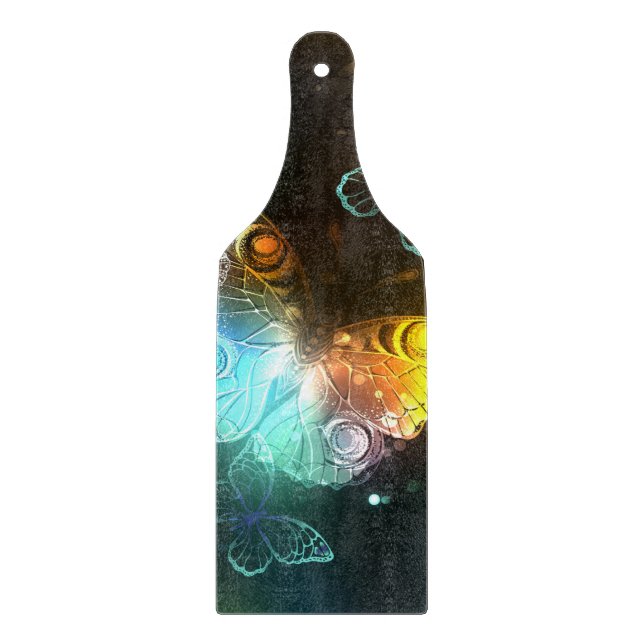 Luminous Butterfly and Night butterflies Cutting Board (Front)