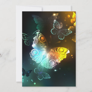 Luminous Butterfly and Night butterflies Holiday Card
