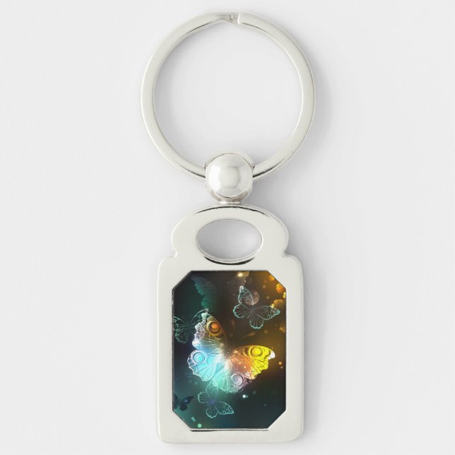 Luminous Butterfly and Night butterflies Key Ring (Front)