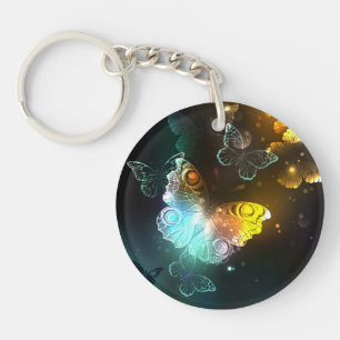 Luminous Butterfly and Night butterflies Key Ring