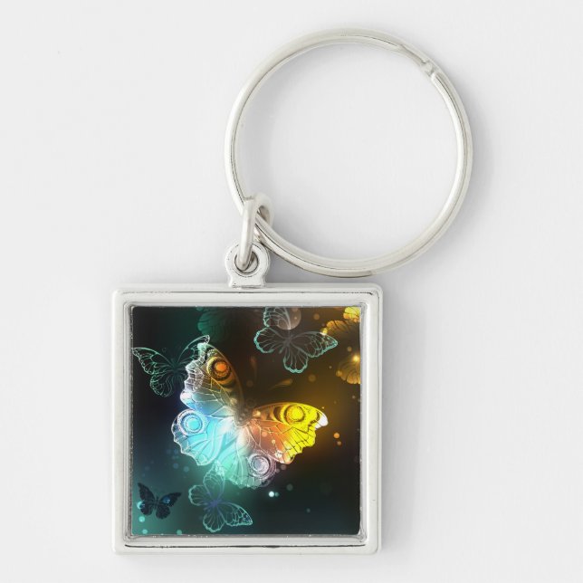 Luminous Butterfly and Night butterflies Key Ring (Front)