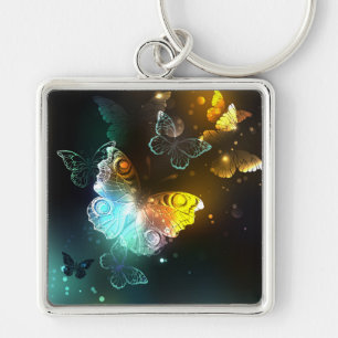 Luminous Butterfly and Night butterflies Key Ring