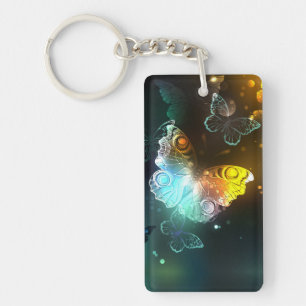 Luminous Butterfly and Night butterflies Key Ring