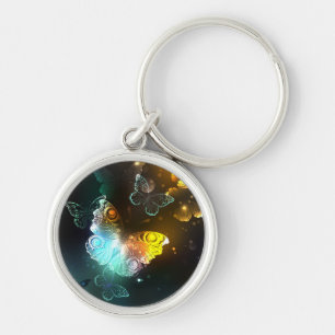 Luminous Butterfly and Night butterflies Key Ring