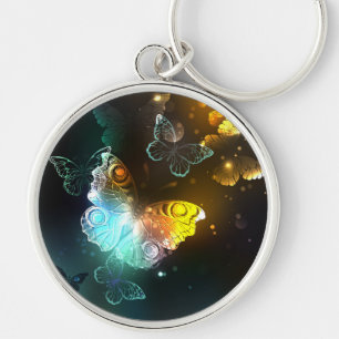 Luminous Butterfly and Night butterflies Key Ring