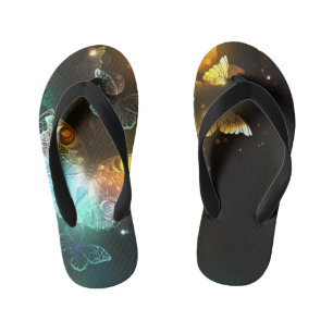 Luminous Butterfly and Night butterflies Kid's Flip Flops