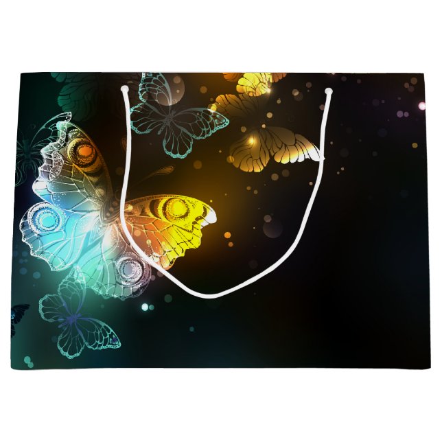 Luminous Butterfly and Night butterflies Large Gift Bag (Front)
