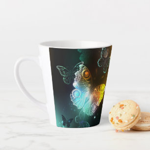 Luminous Butterfly and Night butterflies Latte Mug
