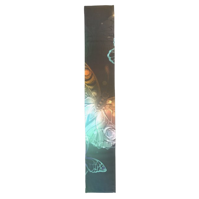 Luminous Butterfly and Night butterflies Long Table Runner (Front)