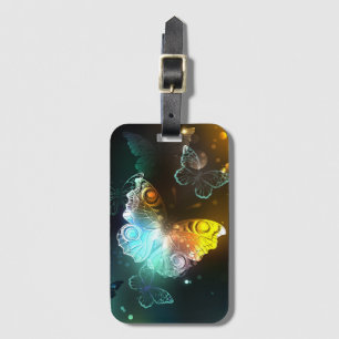 Luminous Butterfly and Night butterflies Luggage Tag
