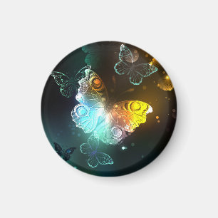 Luminous Butterfly and Night butterflies Magnet