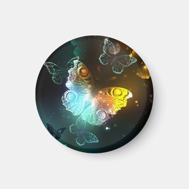 Luminous Butterfly and Night butterflies Magnet (Front)