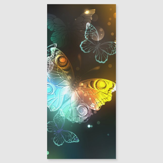 Luminous Butterfly and Night butterflies Magnetic Invitation (Front)