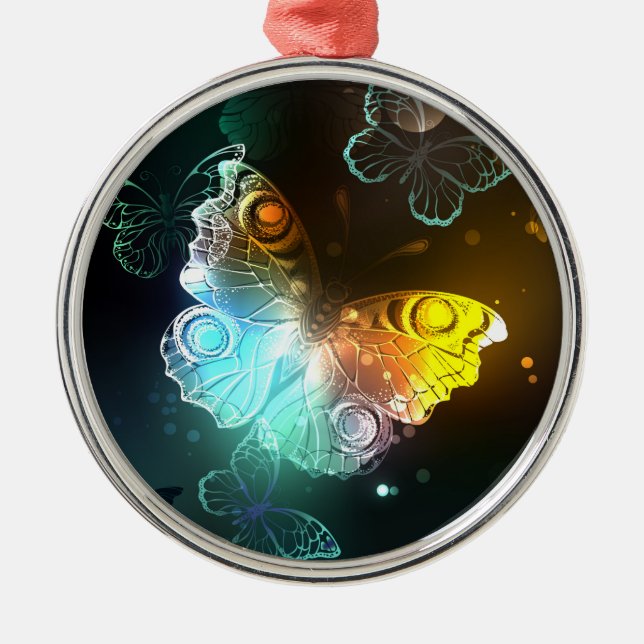 Luminous Butterfly and Night butterflies Metal Tree Decoration (Front)