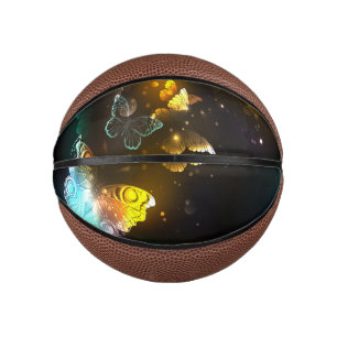 Luminous Butterfly and Night butterflies Mini Basketball