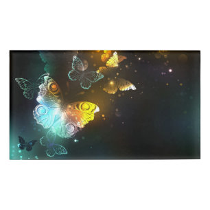 Luminous Butterfly and Night butterflies Name Tag
