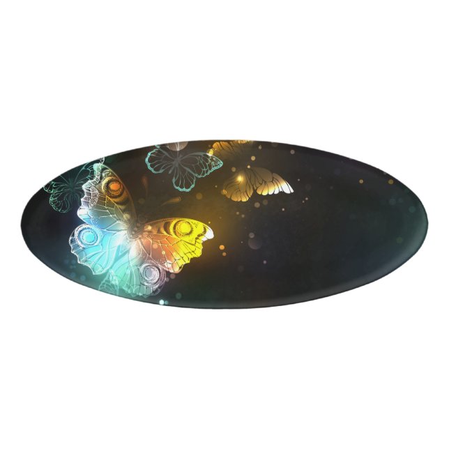 Luminous Butterfly and Night butterflies Name Tag (Front)