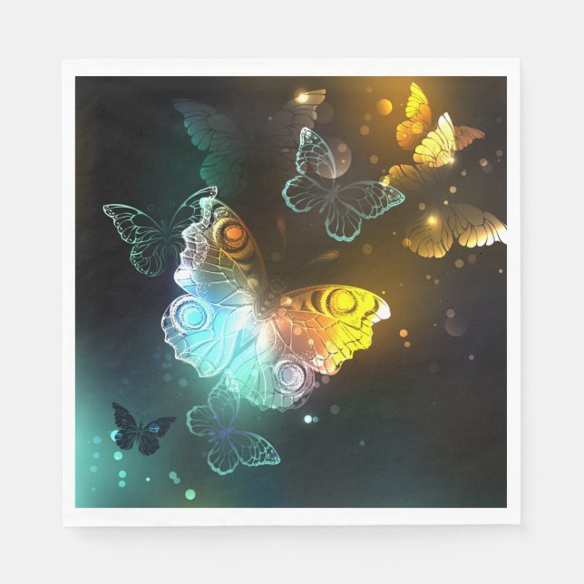Luminous Butterfly and Night butterflies Napkin (Front)