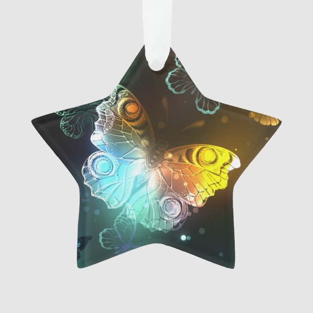 Luminous Butterfly and Night butterflies Ornament (Front)